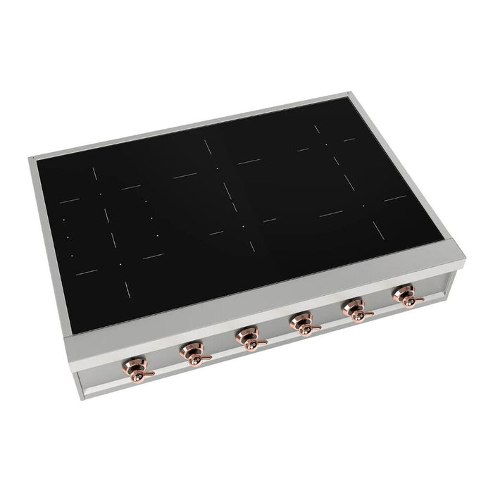 ILVE 36 Inch UHCPI366NSSP Nostalgie II Built-In Induction Rangetop with 5 Element in Copper Main