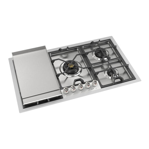 ILVE 36 Inch UHCPMT95FSSLP Panoramagic Built-In Stainless Steel Liquid Propane Cooktop with 5 Sealed Burners and Griddle Main