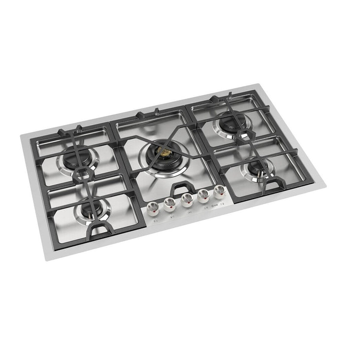 ILVE 36 Inch UHCPMT95SSLP Panoramagic Built-In Stainless Steel Liquid Propane Cooktop with 5 Sealed Burners Main