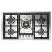 ILVE 36 Inch UHCPT95SSLP Professional Plus II Built-In Stainless Steel Liquid Propane Cooktop with 5 Sealed Burners Front