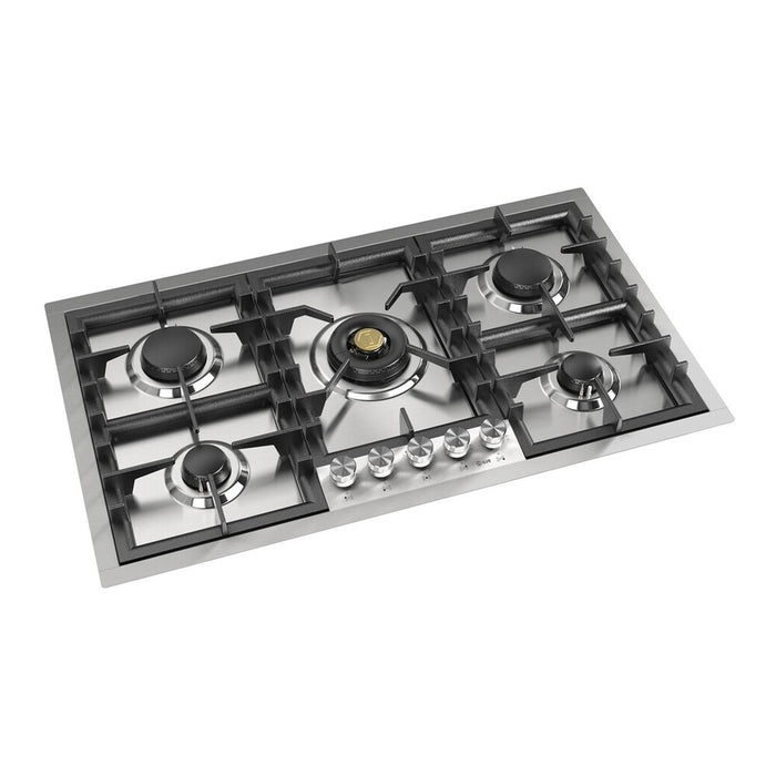 ILVE 36 Inch UHCPT95SSLP Professional Plus II Built-In Stainless Steel Liquid Propane Cooktop with 5 Sealed Burners Main