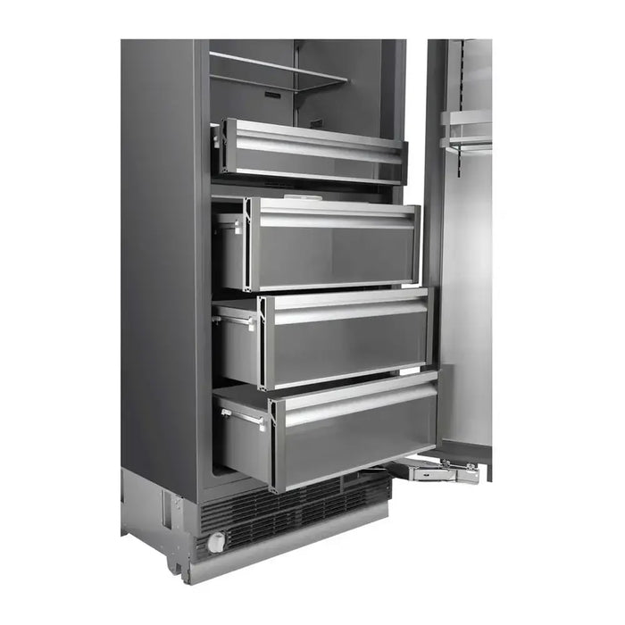 ILVE 36 Inch URFC36SNWPRY Refrigerator Column with 20.1 Cu. Ft. Capacity, Internal Water Dispenser and Reversible Door Drawers