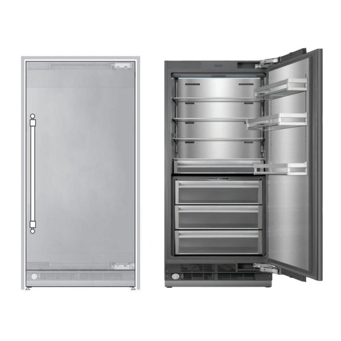 ILVE 36 Inch URFC36SNWPRY Refrigerator Column with 20.1 Cu. Ft. Capacity, Internal Water Dispenser and Reversible Door Main