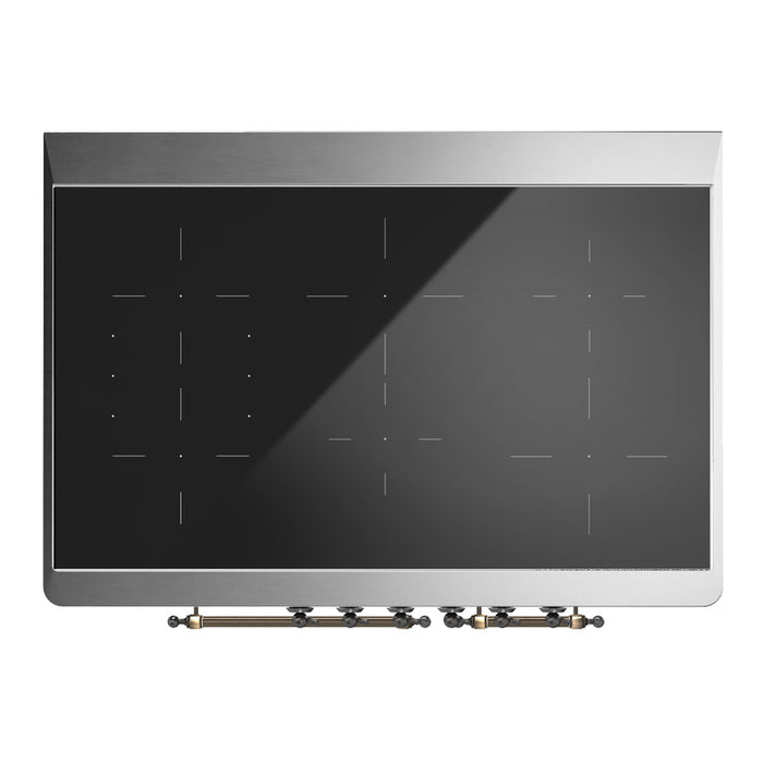 ILVE 40 Inch Majestic III Blue Grey Induction with 6 Elements and 3.82 Cu. Ft. Oven Capacity in Solid Door Cooktop

