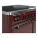 ILVE 40 Inch Majestic III Burgundy Induction with 6 Elements and 3.82 Cu. Ft. Oven Capacity in Solid Door Side
