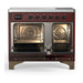 ILVE 40 Inch Majestic III Burgundy Induction with 6 Elements and 3.82 Cu. Ft. Oven Capacity in Solid Door Open
