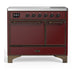 ILVE 40 Inch Majestic III Burgundy Induction with 6 Elements and 3.82 Cu. Ft. Oven Capacity in Solid Door Burnished

 
