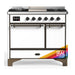 ILVE 40 Inch Majestic III Custom Color (RAL) Dual Fuel Range with 6 Black Brass Burners, Griddle and Dual Function Burner up to 25,000 BTU in Solid Door Burnished