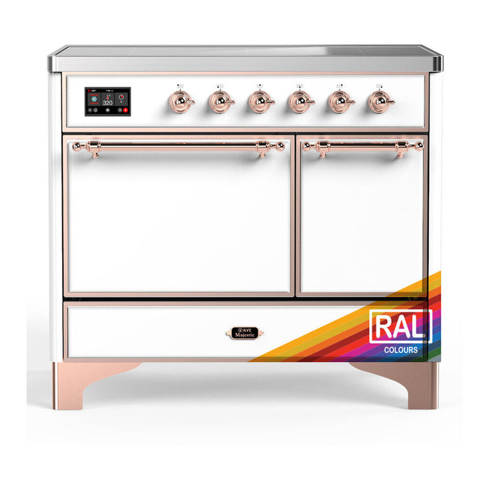 ILVE 40 Inch Majestic III Custom Color (RAL) Induction with 6 Elements and 3.82 Cu. Ft. Oven Capacity in Solid Door Copper
