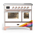 ILVE 40 Inch Majestic III Custom Color (RAL) Induction with 6 Elements and 3.82 Cu. Ft. Oven Capacity in Triple Glass Door Copper