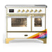 ILVE 40 Inch Majestic III Custom Color (RAL) Induction with 6 Elements and 3.82 Cu. Ft. Oven Capacity in Triple Glass Door Brass