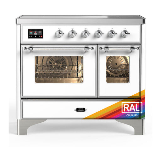 ILVE 40 Inch Majestic III Custom Color (RAL) Induction with 6 Elements and 3.82 Cu. Ft. Oven Capacity in Triple Glass Door Chrome