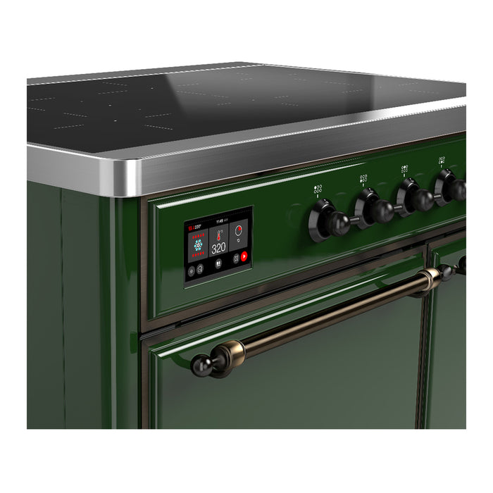 ILVE 40 Inch Majestic III Emerald Green Induction with 6 Elements and 3.82 Cu. Ft. Oven Capacity in Solid Door Side

