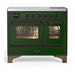 ILVE 40 Inch Majestic III Emerald Green Induction with 6 Elements and 3.82 Cu. Ft. Oven Capacity in Triple Glass Door Burnished