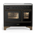 ILVE 40 Inch Majestic III Glossy Black Induction with 6 Elements and 3.82 Cu. Ft. Oven Capacity in Triple Glass Door Burnished