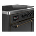ILVE 40 Inch Majestic III Matte Graphite Induction with 6 Elements and 3.82 Cu. Ft. Oven Capacity in Solid Door Side
