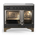 ILVE 40 Inch Majestic III Matte Graphite Induction with 6 Elements and 3.82 Cu. Ft. Oven Capacity in Triple Glass Door Open