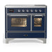 ILVE 40 Inch Majestic III Midnight Blue Induction with 6 Elements and 3.82 Cu. Ft. Oven Capacity in Triple Glass Door Chrome