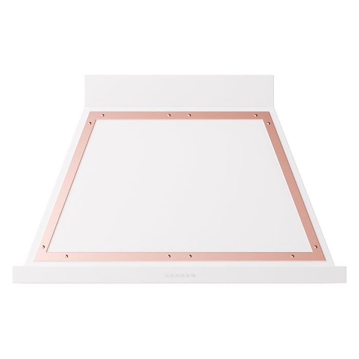 ILVE 40 Inch Nostalgie II Noblesse 600 CFM Wall Mount White Range Hood Copper