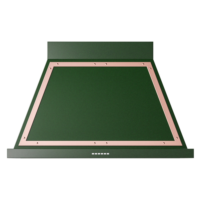 ILVE 40 Inch Nostalgie II Noblesse 600 CFM Wall Mount Emerald Green Range Hood Copper