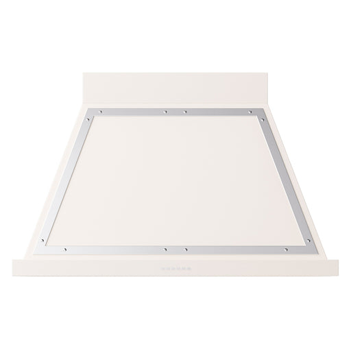 ILVE 40 Inch Nostalgie II Noblesse 600 CFM Wall Mount Antique White Range Hood Chrome