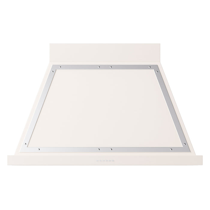 ILVE 40 Inch Nostalgie II Noblesse 600 CFM Wall Mount Antique White Range Hood Chrome