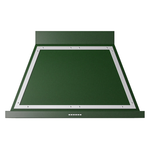 ILVE 40 Inch Nostalgie II Noblesse 600 CFM Wall Mount Emerald Green Range Hood Chrome