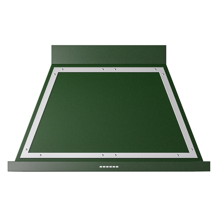 ILVE 40 Inch Nostalgie II Noblesse 600 CFM Wall Mount Emerald Green Range Hood Chrome