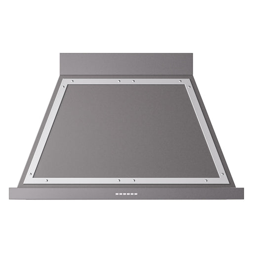 ILVE 40 Inch Nostalgie II Noblesse 600 CFM Wall Mount Matte Graphite Range Hood Chrome