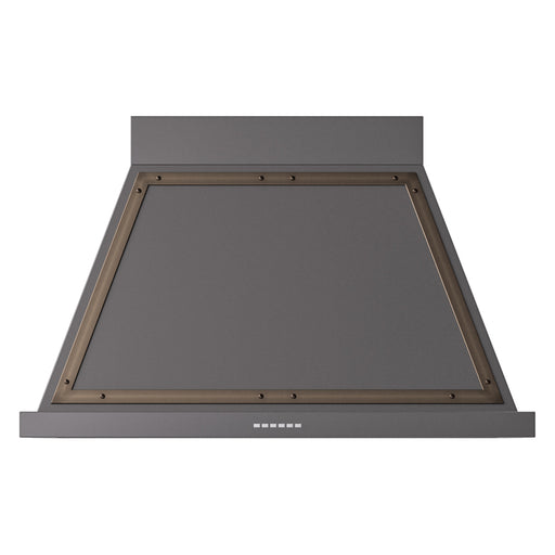 ILVE 40 Inch Nostalgie II Noblesse 600 CFM Wall Mount Matte Graphite Range Hood Burnished