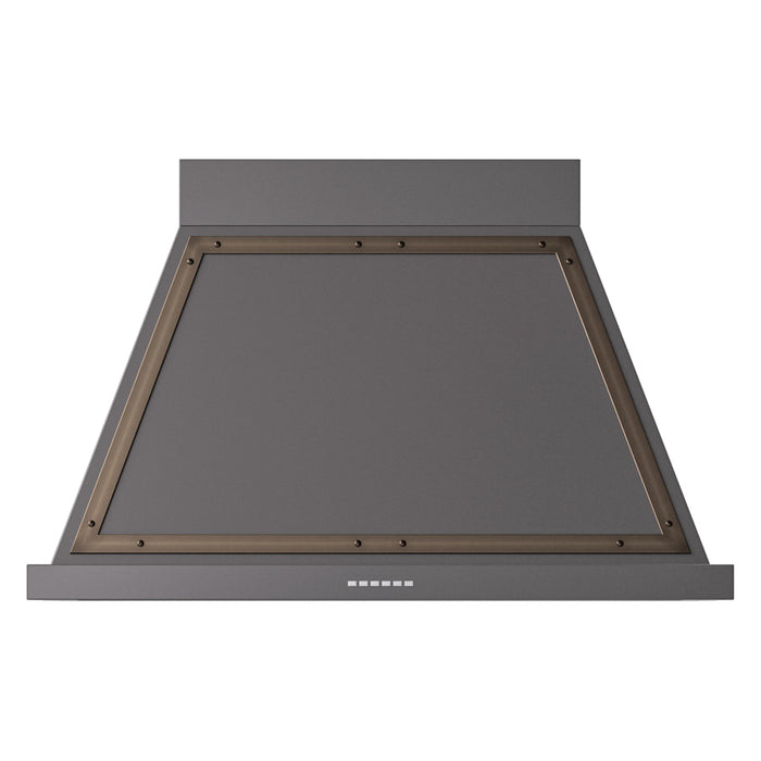 ILVE 40 Inch Nostalgie II Noblesse 600 CFM Wall Mount Matte Graphite Range Hood Burnished