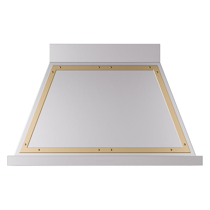 ILVE 40 Inch Nostalgie II Noblesse 600 CFM Wall Mount Stainless Steel Range Hood Brass