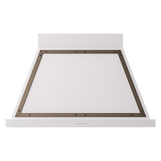 ILVE 40 Inch Nostalgie II Noblesse 600 CFM Wall Mount White Range Hood Burnished