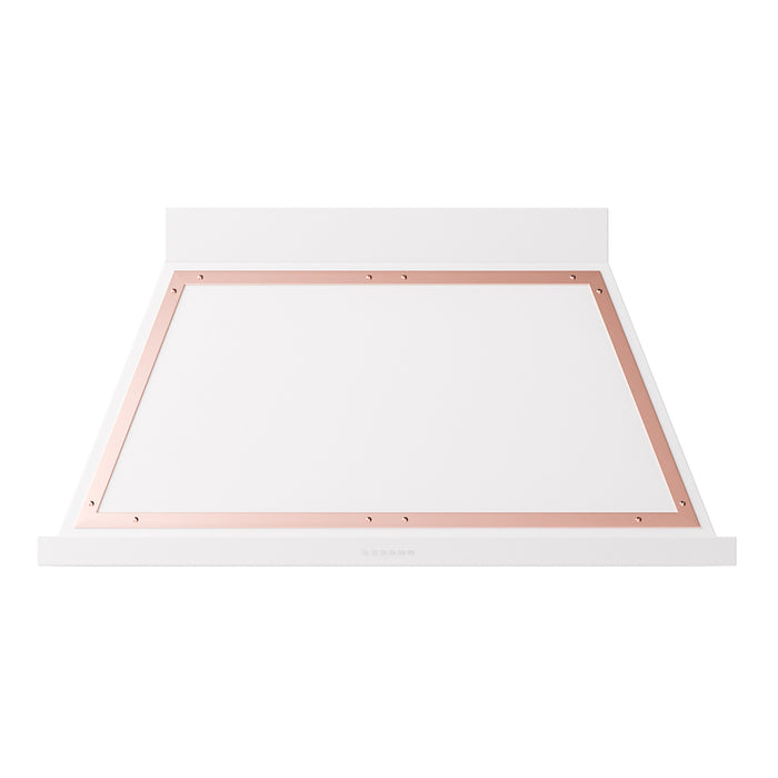ILVE 48 Inch Nostalgie II Noblesse 600 CFM Wall Mount White Range Hood Copper