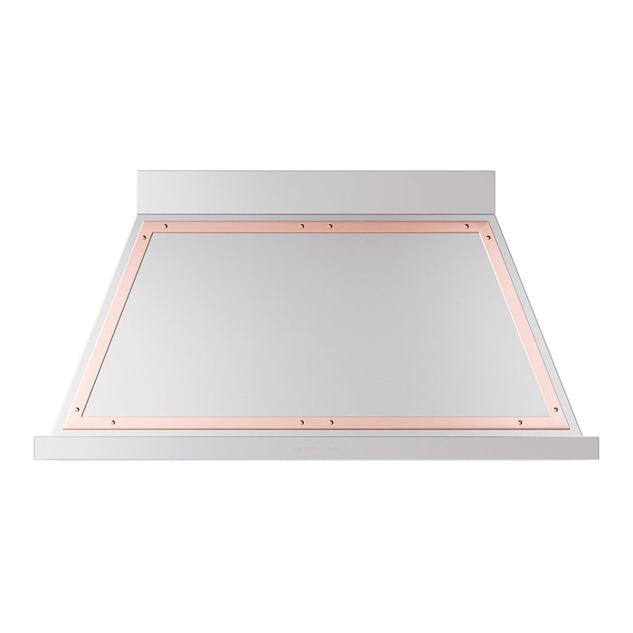 ILVE 48 Inch Nostalgie II Noblesse 600 CFM Wall Mount Stainless Steel Range Hood Copper