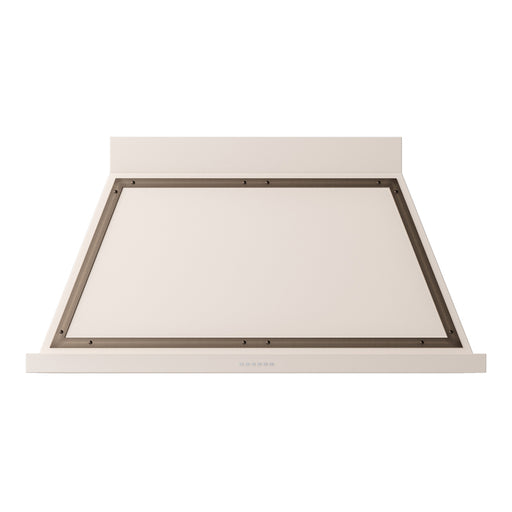 ILVE 48 Inch Nostalgie II Noblesse 600 CFM Wall Mount Antique White Range Hood Burnished