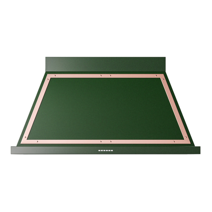 ILVE 48 Inch Nostalgie II Noblesse 600 CFM Wall Mount Emerald Green Range Hood Copper