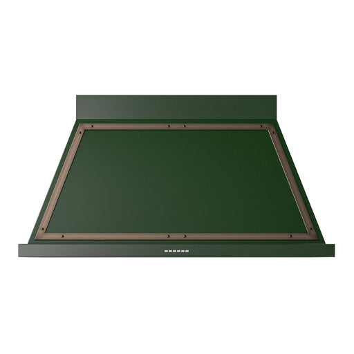 ILVE 48 Inch Nostalgie II Noblesse 600 CFM Wall Mount Emerald Green Range Hood Burnished