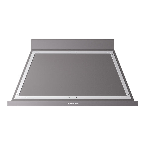 ILVE 48 Inch Nostalgie II Noblesse 600 CFM Wall Mount Matte Graphite Range Hood Chrome
