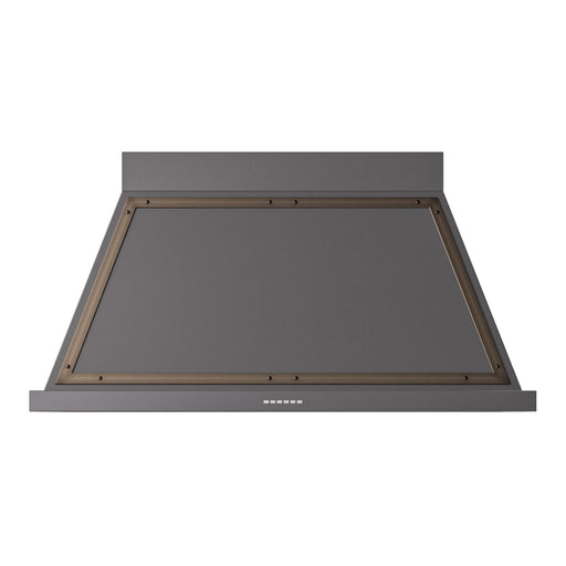 ILVE 48 Inch Nostalgie II Noblesse 600 CFM Wall Mount Matte Graphite Range Hood Burnished