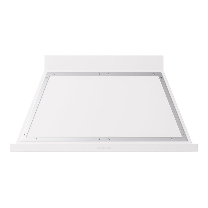 ILVE 48 Inch Nostalgie II Noblesse 600 CFM Wall Mount White Range Hood Chrome