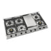 ILVE 48 Inch UHCP1265FNSSB Nostalgie II Built-In Stainless Steel Natural Gas Cooktop with 8 Burners and Griddle in Burnished Trim Main