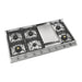 ILVE 48 Inch UHCP1265FNSSCLP Nostalgie II Built-In Stainless Steel Liquid Propane Cooktop with 8 Burners and Griddle in Chrome Trim Main