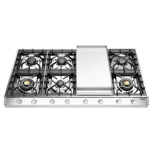 ILVE 48 Inch UHCP1265FSSLP Professional Plus II Built-In Stainless Steel Liquid Propane Cooktop with 8 Sealed Burners and Griddle Main
