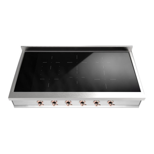 ILVE 48 Inch UHCPI486NSSP Nostalgie II Built-In Induction Rangetop with 6 Element in Copper Front