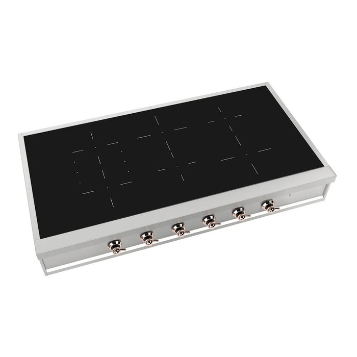 ILVE 48 Inch UHCPI486NSSP Nostalgie II Built-In Induction Rangetop with 6 Element in Copper Main