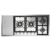 ILVE 48 Inch UHCPT125FSSLP Professional Plus II Built-In Stainless Steel Liquid Propane Cooktop with Total Black Brass Burners, 6 Sealed Burners and Left Griddle Front