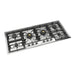 ILVE 48 Inch UHCPT125NSSC Nostalgie II Built-In Stainless Steel Natural Gas Cooktop with Total Black Brass Burners, 6 Sealed Burners in Chrome Main