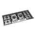 ILVE 48 Inch UHCPT125SSLP Professional Plus II Built-In Stainless Steel Liquid Propane Cooktop with Total Black Brass Burners and 6 Sealed Burners Main