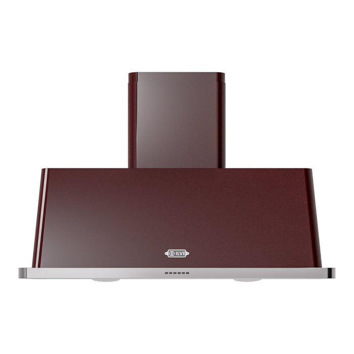 ILVE 48 inch Majestic II 850 CFM Wall Mont Range Hood Burgundy